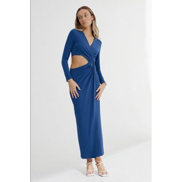 Significant Other Audrey Midi Dress Indigo Womens Size 6 - Picture 12 of 12